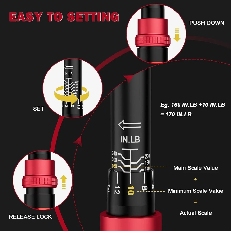 1/4-inch Drive Click Torque Wrench, 20-240 in. lb/2.3-27.1 Nm, Inch Pound Torque - Image 4 of 4