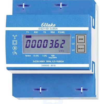 Eltako 28380015 DSZ15D-3x80A MID Digital Three Phase Current Meter 80A Appr