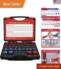 44-Piece Thread Checker Set: 23 SAE & 21 Metric Sizes for Easy Identification