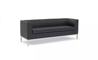 Schwarzer Polster Dreisitzer Luxus Neue MöBel Arbeitszimmer Textilsofas