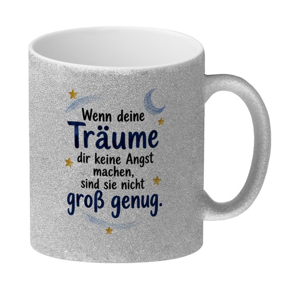 Glitzer-Kaffeebecher TräUme - Glitzertasse Mit Motivationsspruch Mit Spruch:-image