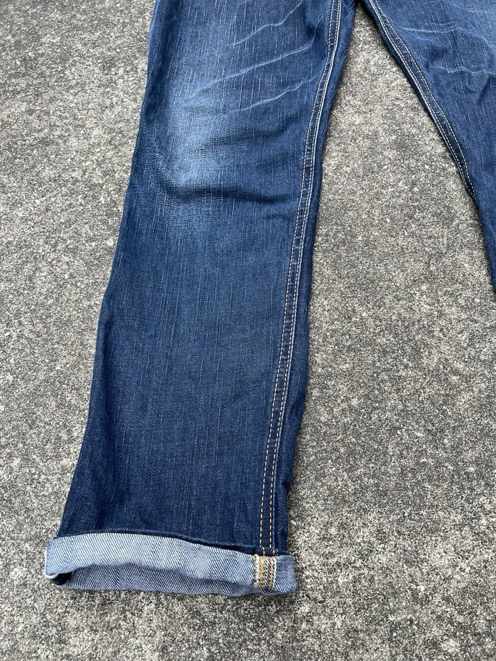 Pantalones de mezclilla Edwin 505 ribete ajustado bigotes panal 30-31 x 29 Foto 4 de 4