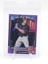 MITCH VOIT 2025 BOWMAN CHROME DRAFT 1ST PURPLE REFRACTOR METS /250 Q4562