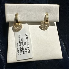 Yellow 14k Huggie Heart Cz s 12.34-1.9 Earrings