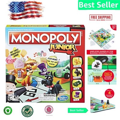 Simple & Fun Monopoly Junior Board Game   4 Players, Ages 5+, 30 Min Play