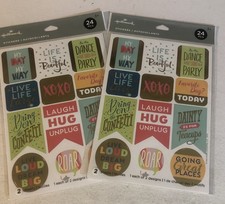 Hallmark Stickers 24 Pieces Lot Of 2 Packs Laugh Hug Implode Xoxo Bx3