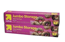 Jumbo Slider Storage Bags 2.5 Gallon 30 Bags Total Seal (2 Pack) BPA FREE 7.6 L