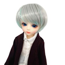 Dolls Short Hair Silver Grey mix Mint Green color for 1/3 1/4 1/6 1/8 BJD Dolls