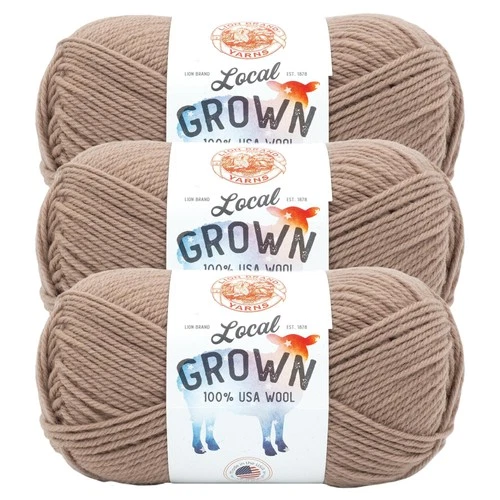(3 Pack) Lion Brand Yarn 668-122AA Local Grown Yarn, Hickory - product listing photo