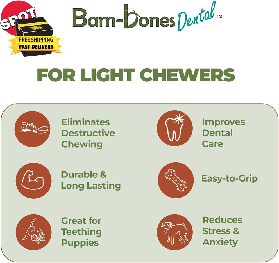 Bam-Bones Dental X-Bone - Сделано из Бамбукового Волокна и Массажного Резинового Центра t - Изображение 3 из 4