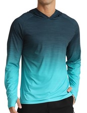 Men's UPF 50 Sun Protection Long Sleeve Hoodie Shirts UV Outdoor Fishing Shi...