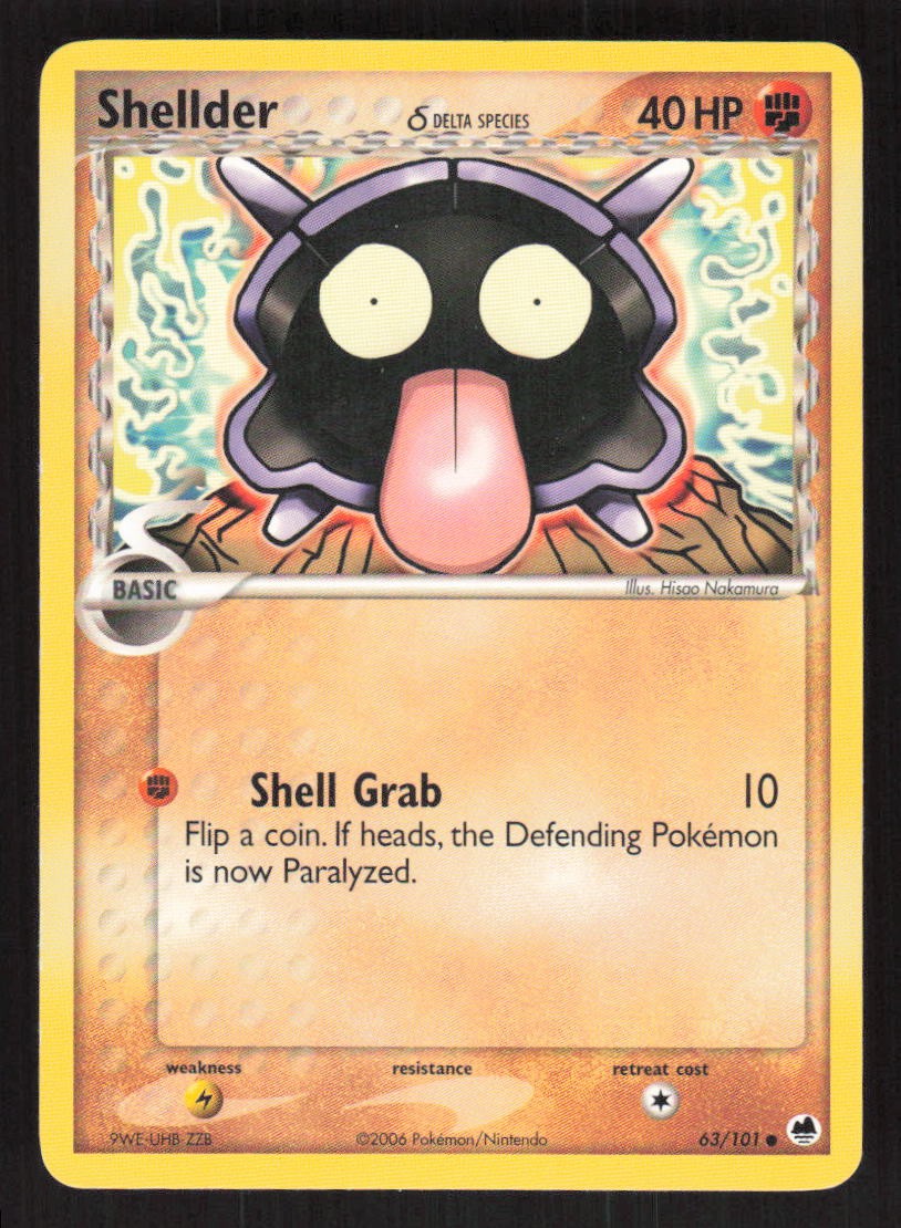 Pokemon TCG Dragon Frontiers Shellder Delta Species #63/101