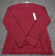 Mens Thermal Long Sleeve Shirt S Burgundy Son...