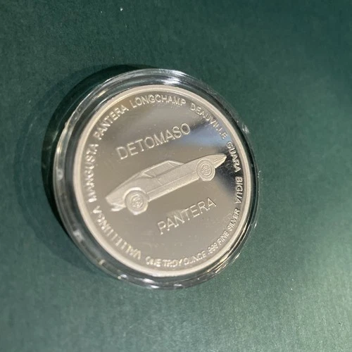 1 OZ Detomaso PANTERA  .999 FINE SILVER Round - # 37 - Uncirculated in Case