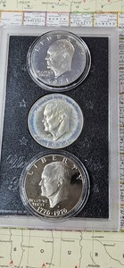 "Estate Coin Auction" Proof 1971,1974, 1976 T2 S " $1 Eisenhower  19.6 Gm Silver