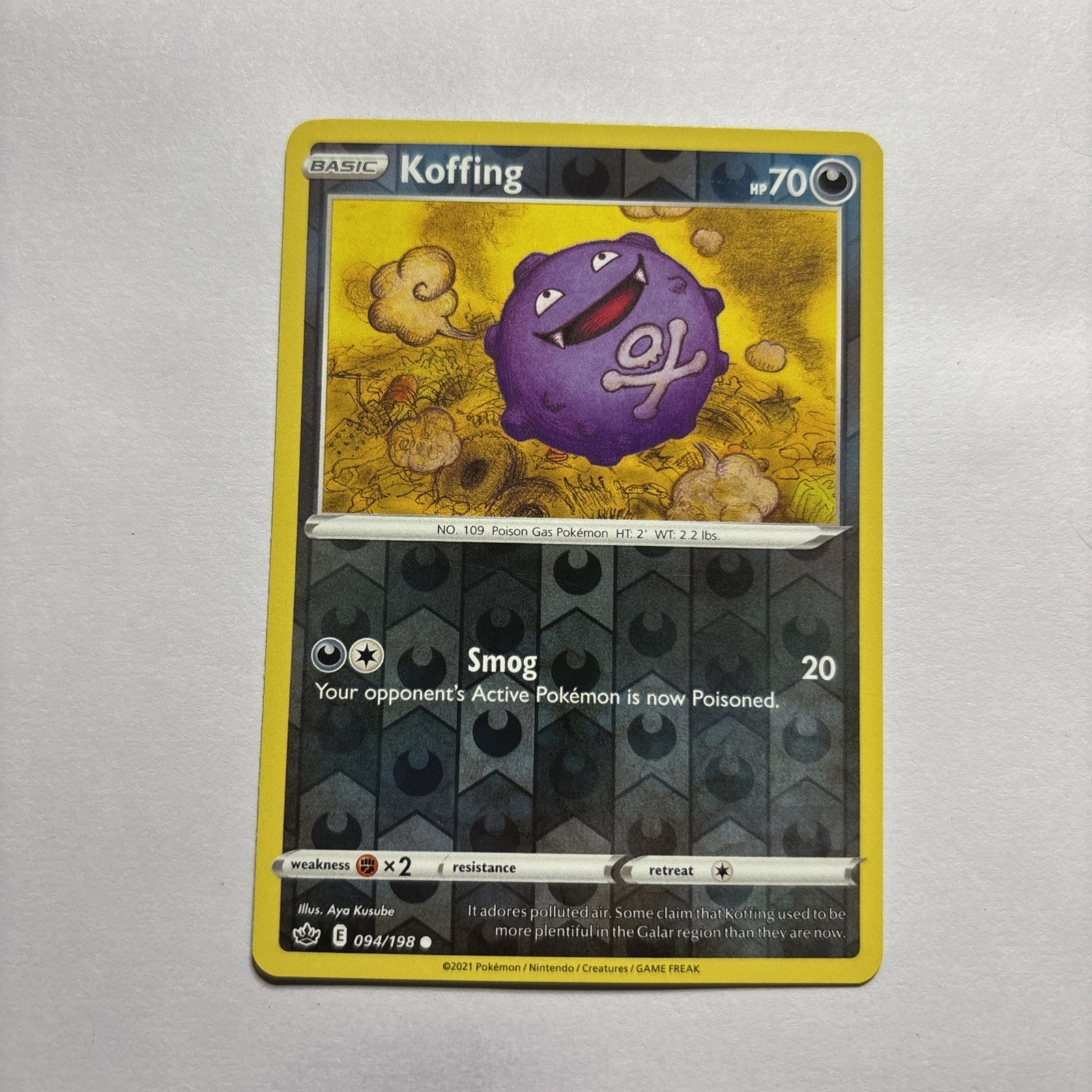 Koffing 094/198 Reverse Holo Chilling Reign Pokemon TCG Card