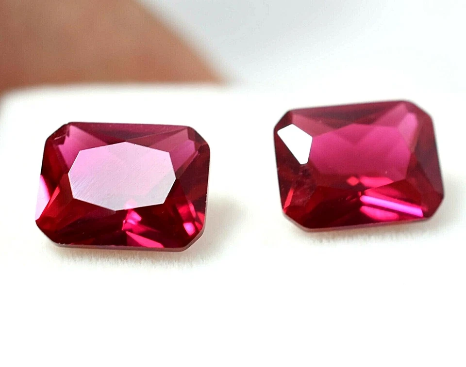 5.20 Ct Natural Red Ruby Pair For Jewelry GGL Certified (8 x 7 mm) Treated Gems - Image 3 of 4