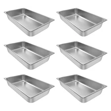 6 Pack Commercial Steam Table Pan Hotel Pans Stainless Steel Food Pan Hotel Pan