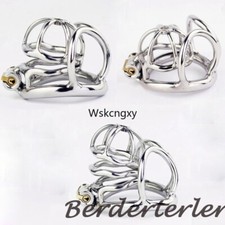 Super Small Male Chastity Device Stainless Steel Cage With Scrotum Ring Sleeve