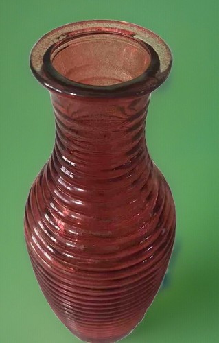 Decorative Glass Beehive Shaped Vase Ruby Red  Flash Painted B52 - Picture 5 of 5