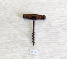 1920s Vintage Wooden Handle Corkscrew Opener Original Old Collectibles CO46