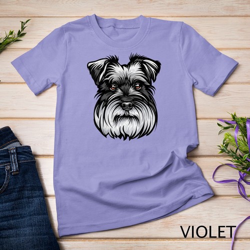 Cool Schnauzer Dog Face T-Shirt Unisex T-shirt - Picture 13 of 15