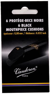 VMCX6 Mouthpiece Cushions Black Thick 0.80mm/.032'' Pack of 6