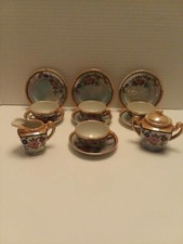 Vintage 9 Piece Child's Floral Tea Set Made In Japan