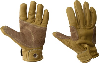 Metolius Belay Full Finger Gloves Rock Climbing Cowhide Unisex Natural Medium