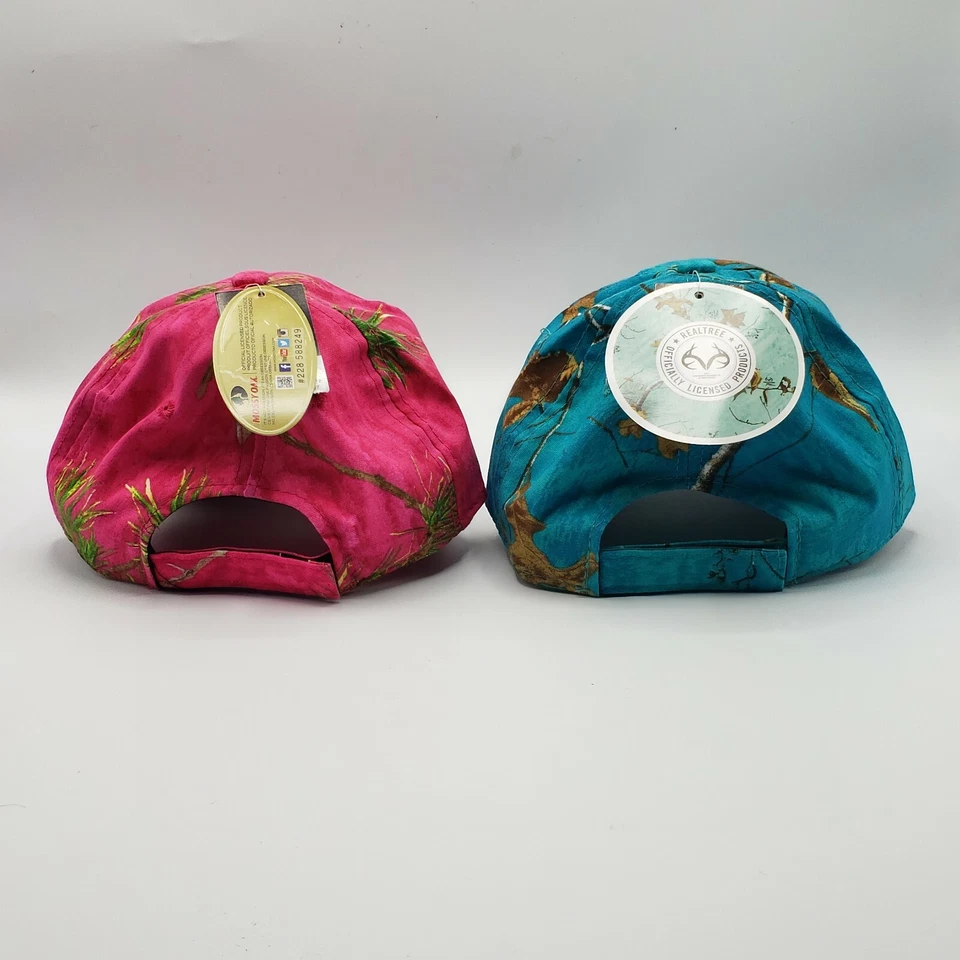 Ladies Mossy Oak Hot Pink Camo & Realtree Xtra colors Teal/Camo Cap Both NWT - Image 4 of 4