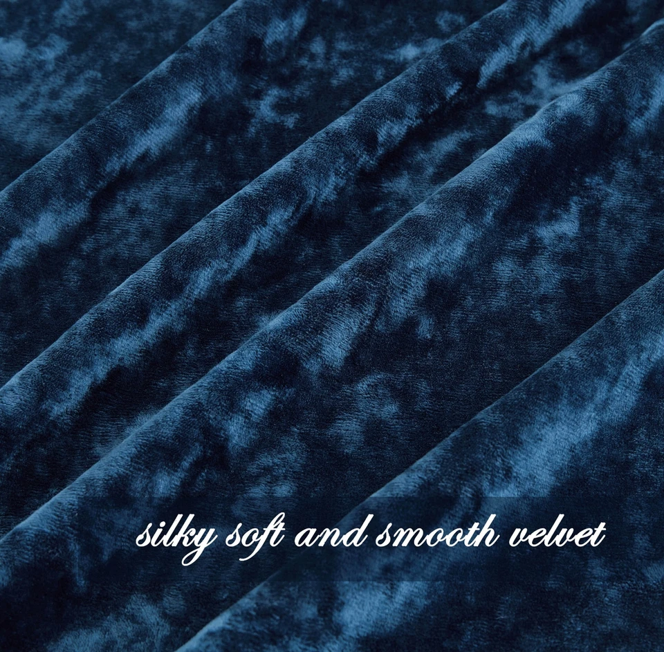 Chezmoi Collection Lux Velvet Curtains Set Rod Pocket Drapes, Set of 2 Panels - Image 4 of 4