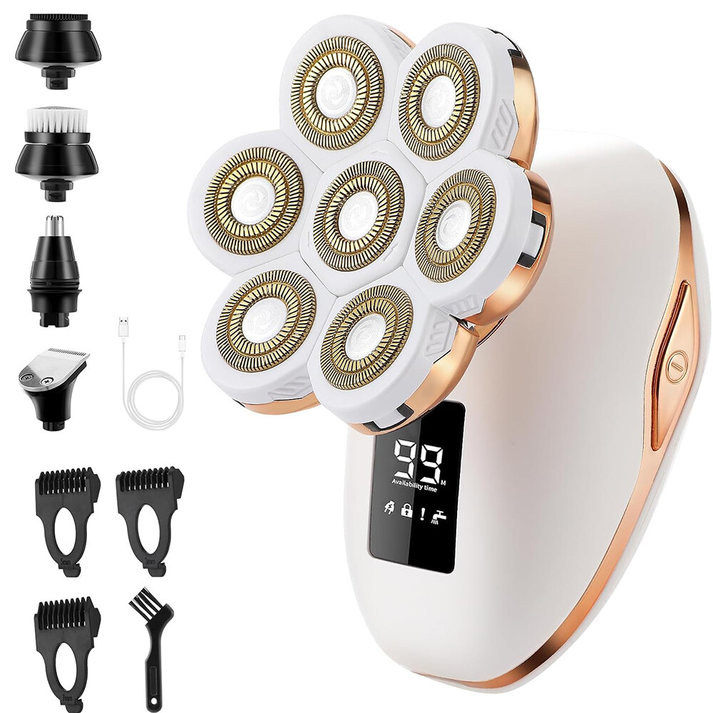 5-In-1 Electric Razors for Women, Wet/Dry 7D Rechargeable Ro