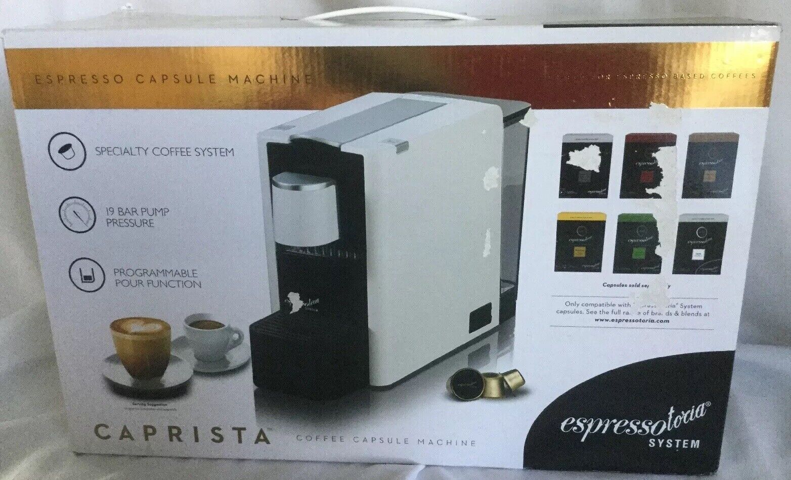 Espressotoria Expresso Pod Capsule System Caprista Coffee Maker Black Machine