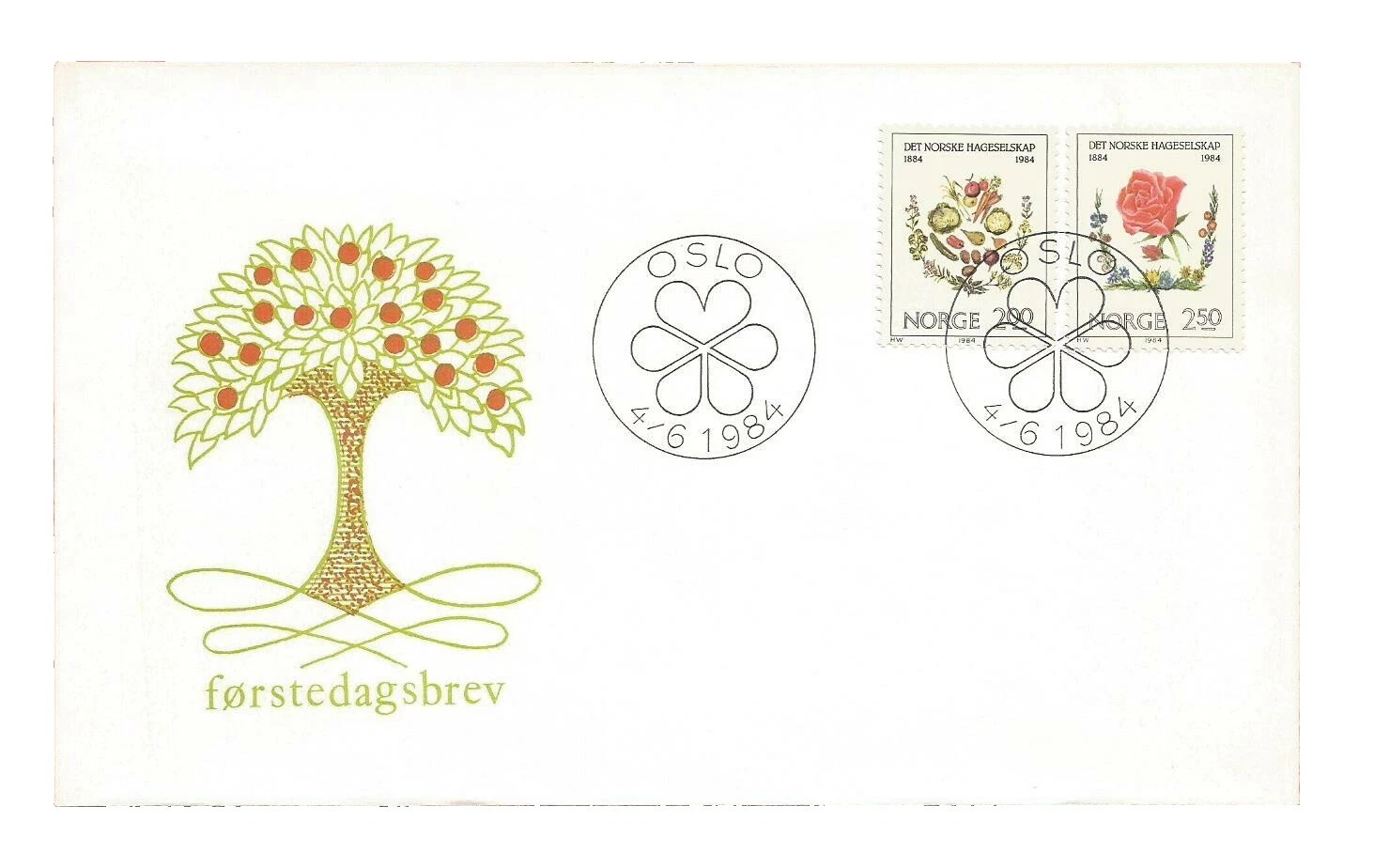 Flowers First Day Cover Norwegian Stamps