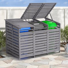 Double Triple Wheelie Bin Storage Store Shed for Recycling Outdoor Garden Tidy