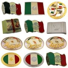 12 Pcs Wholesale Mexico Flag Belt Buckle Mexicans Texans Western Vaquero Styles