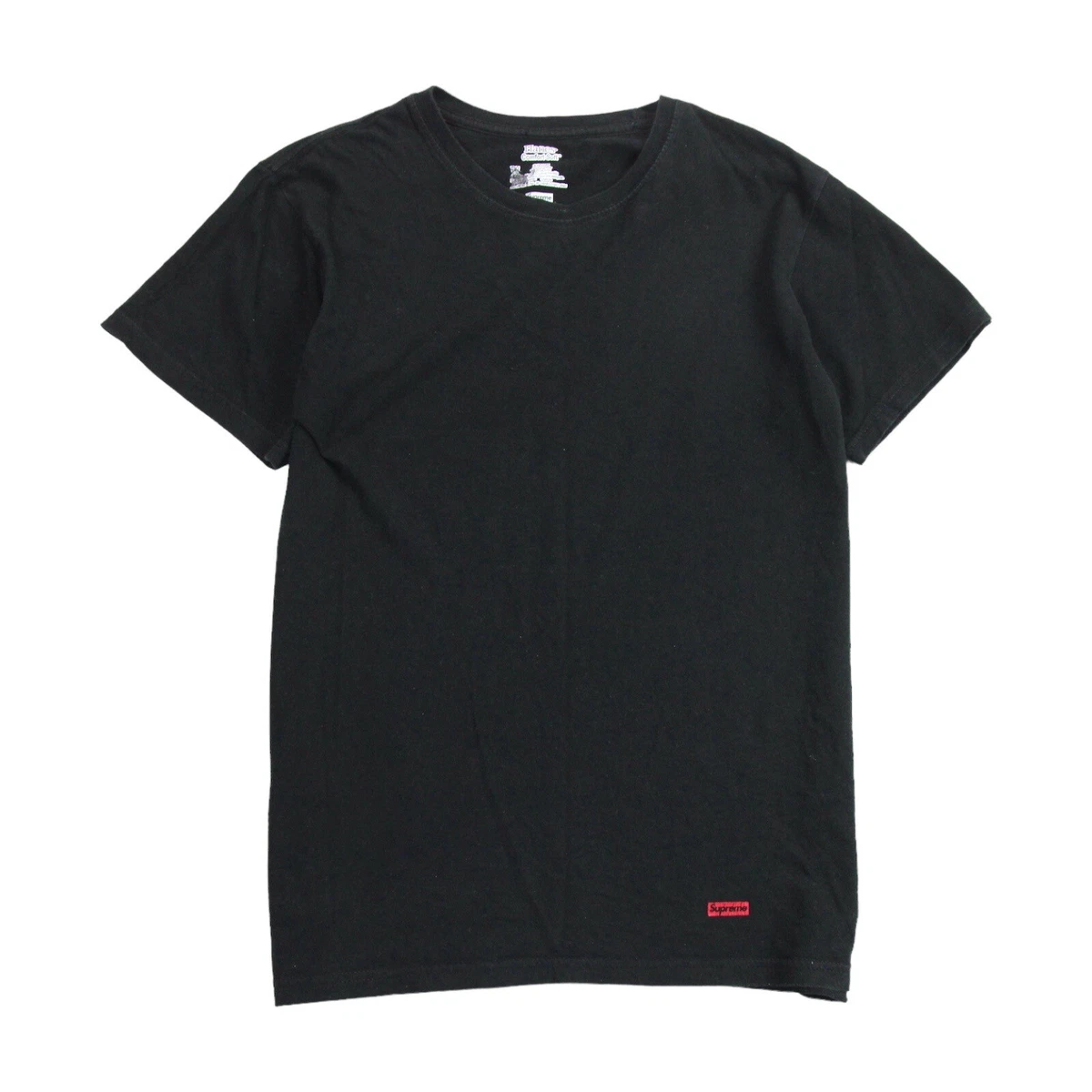 Supreme Hanes T Shirt Mens Small Black Red Cotton Crew Neck Mini Box Logo Tee 2