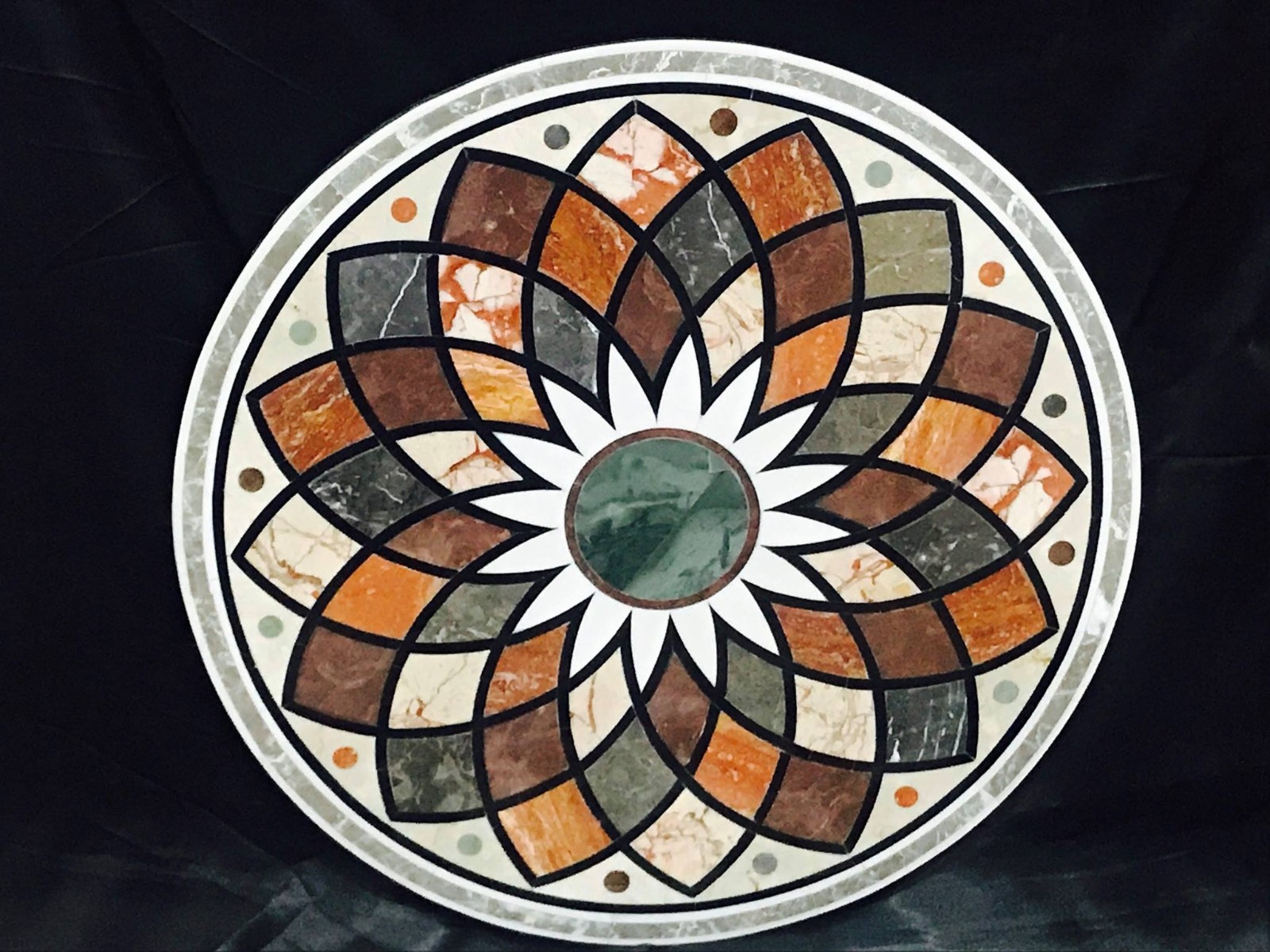 36-Inch Handmade Pietra Dura Marble Center Table – Elegant Home Decor & Gift