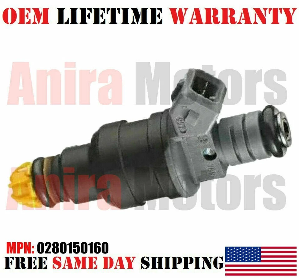 GENUINE BOSCH x4 Fuel Injectors for 1986-1989 Mercury & Ford 1.9L I4 #0280150160 - Image 2 of 4