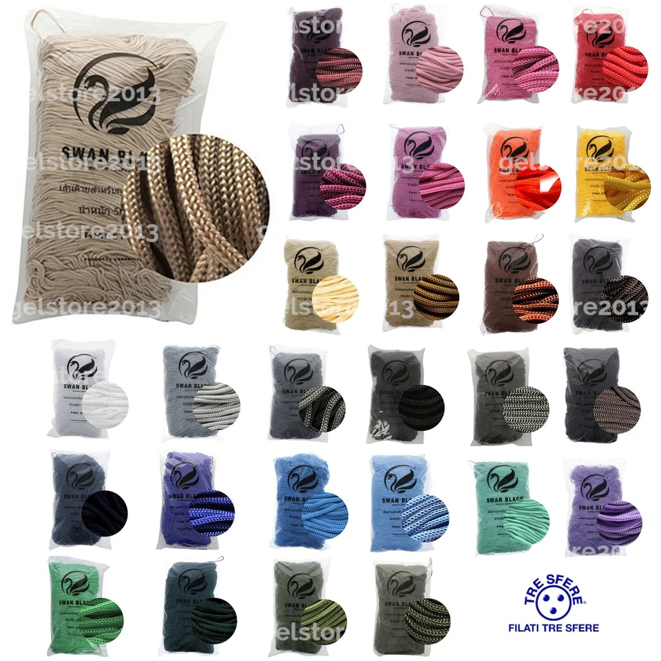 Cordino THAI SWAN BLACK Filato per Borse Uncinetto e Ferri 500 gr. da GELSTORE