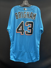 JEFF BRIGHAM #43 MIAMI MARLINS GAME USED AUTHENTIC JERSEY SPRING TRAINING SZ:46