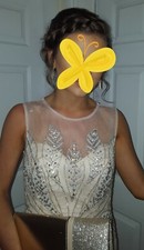 Prom dress,size 8-10,excellent condition, worn once,cream. Beautiful detail
