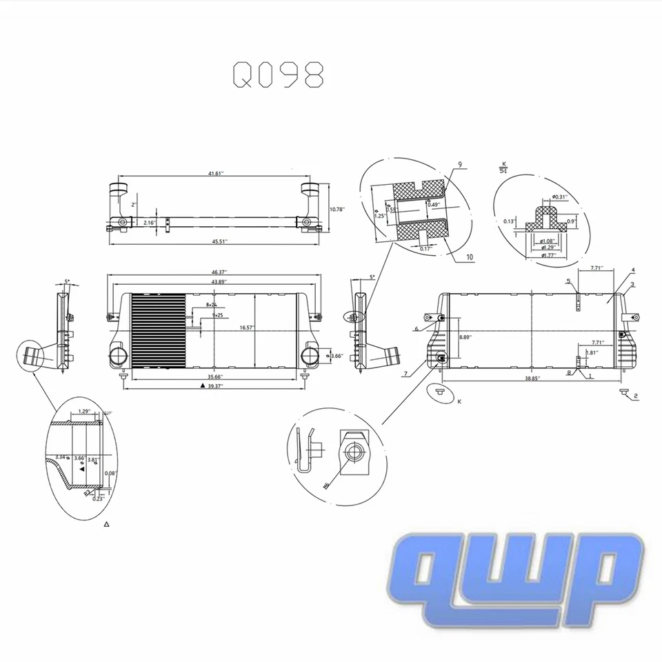 Turbo Charge Air Cooler Intercooler For 1994-2002 Dodge Ram 2500 3500 52028724AB - Image 2 of 4
