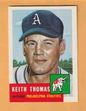 Keith Kite Thomas Philadelphia A's 1991 Topps Archives '53 #129 Kansas State