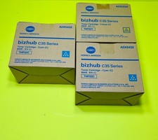 Lot of 3 - Genuine Konica Minolta TNP-22 Cyan Yellow Toner for Bizhub C35 C35P