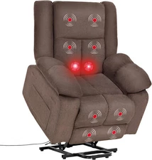 Electric Power Lift Recliner Chair with Massage and Heat, Standing Assistance