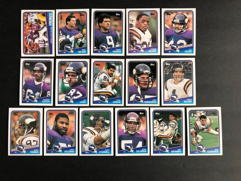 1988 Topps Football Minnesota Vikings Complete 16 Card Team Set (6 RC's)