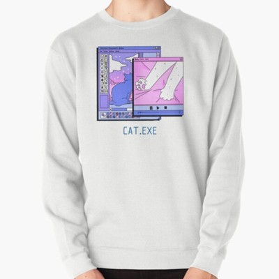 Cat.exe kawaii Pullover Sweater Made in USA Crewneck