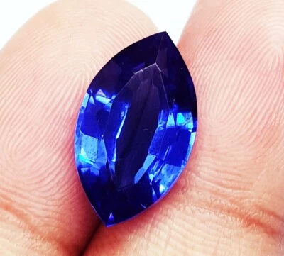Natürlich Blauer Saphir 8 Zu 10 Karat Marquise Form Zertifiziert Lose Edelstein - Bild 1 von 4