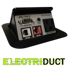 Altinex TNP121 Desk Table Power Tap Grommet Data Center RJ45 RJ11 AC Power Audio